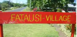 Ortsschild am Südrand der Siedlung