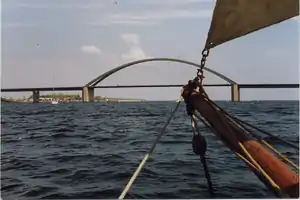 Fehmarnsundbrücke vom Sund aus