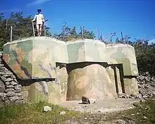 Verschlossene Bunkerstellung auf der Halbinsel Langesund