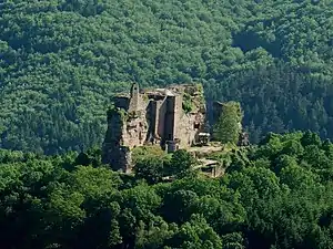 Blick von der Hohenburg zum Fleckenstein