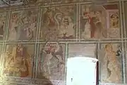 oben v.&nbsp;l.&nbsp;n.&nbsp;r.: Mariä Verlobung, Mariä Verkündigung, Mariä Heimsuchungunten v.&nbsp;l.&nbsp;n.&nbsp;r.: Der zwölfjährige Jesus im Tempel, der heilige Michael, der heilige Sebastian