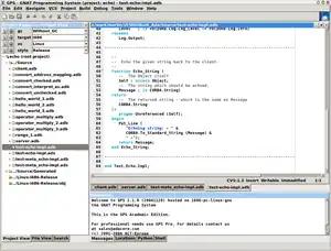Bildschirmfoto des GNAT Programming Studio