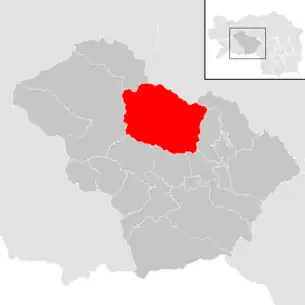 Lage der Gemeinde Gaal im Bezirk Murtal (anklickbare Karte)