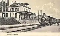 Bahnhof Bussigny um 1905, mit B&nbsp;3/4 der ehemaligen JS