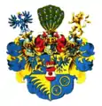 Wappen der Grafen von Gaschin von und zu Rosenberg nach Dorst von Schatzbergs schlesischem Wappenbuch 1847