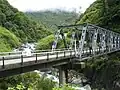 Blick auf den Haast River mit den Stromschnellen Gates of Haast