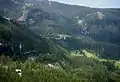Gerlospass, Blick von den Krimmler Wasserfällen aus