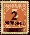 2 Millionen MarkInlandsbriefporto 1. bis 9.&nbsp;Oktober 1923