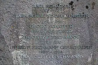 Grab Karl Schaefers und seiner Familie