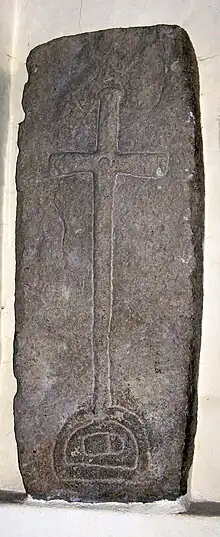 Granitene Grabplatte. Burgkirchen-Relikt