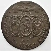 Graubündner 1/6 Bazen von 1842, Wappenseite