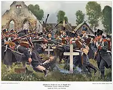 Gemälde der Schlacht bei Großbeeren am 23. August 1813.