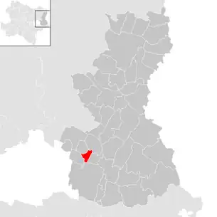 Lage der Gemeinde Großhofen im Bezirk Gänserndorf (anklickbare Karte)