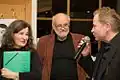 Preisverleihung des Papierenen Gustl 2013 v.&nbsp;l.&nbsp;n.&nbsp;r. Maria Hofstätter, Herbert Wilfinger, Ulrich Seidl (Bester Österreichischer Film 2013 „Paradies: Glaube“)