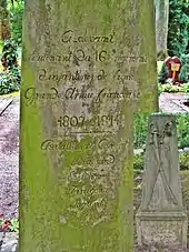 Napoleonstein für Leutnant Johannes Haas, Hauptfriedhof Frankenthal (Pfalz)