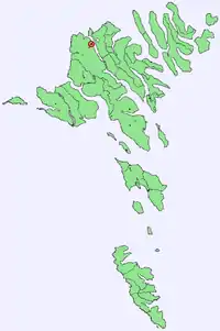 Haldórsvík auf der Färöerkarte