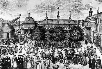 Stadtzentrum Hamburgs um 1735 (Kupferstich von Christian Fritzsch)