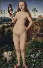 Mittlere Tafel des Triptychons der Irdischen Eitelkeit und der Himmlischen Erlösung (Vorderseite) um 1485