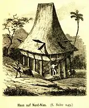 Haus im Norden der Insel Nias vor der Westküste Sumatras