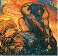 Hércules amasando entre las llamas el túmulo de Pirene (1909)
