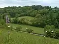 Blick ins Hergstbachtal von halber Hanghöhe im FND "Steppenheide Bachwingert"