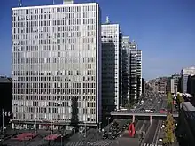 Die fünf City-Hochhäuser vom Kulturhuset aus gesehen