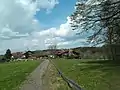 Holling, von einem aus Richtung Ranhartstetten kommenden Waldweg aus gesehen