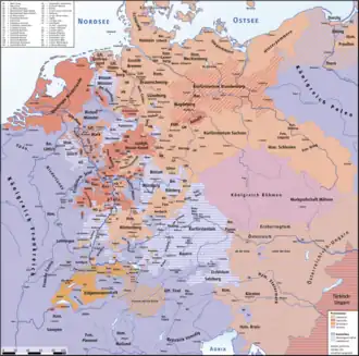 Die Konfessionen in Zentraleuropa um 1618
