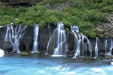 Hraunfossar, Detailansicht