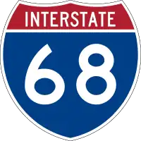 Straßenschild der I-68