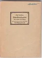 Einband des IB 456 Otto Nebelthau: Mein Gemüsegarten als Hülle für eine Tarnschrift der FDJ (West) von 1953 und S.&nbsp;9 mit dem Titelblatt für den tatsächlichen Inhalt