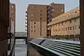 Kubische Wohnhäuser mit Gracht auf Haveneiland, 2013.