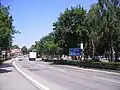 Die Straße in Šahy kurz nach der ungarischen Grenze