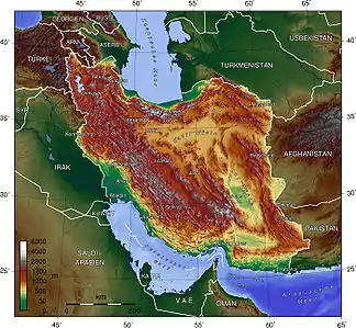 Irans Topografie mit Dascht-e Lut und Dascht-e Kawir