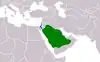 Lage von Israel und Saudi-Arabien