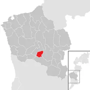 Lage der Gemeinde Jabing im Bezirk Oberwart (anklickbare Karte)