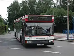 Neoplan Niederflur-Linienbus N 4014 NF der zweiten Serie bei den Kölner Verkehrs-Betrieben, Baujahr&nbsp;1992