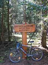 Schild am Gipfel der Kalten Herberge