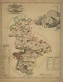 Karte des Karolinenthaler Bezirkes im Prager Kreise.