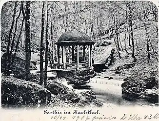 Historische Ansicht um 1900, mit altem Pavillon