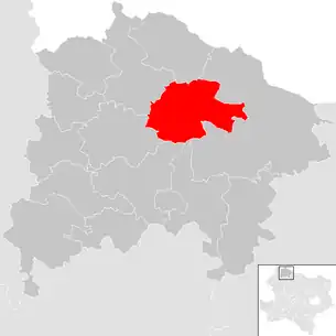 Lage der Gemeinde Karlstein an der Thaya im Bezirk Waidhofen an der Thaya (anklickbare Karte)