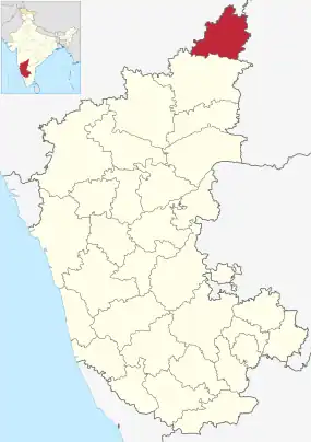 Positionskarte des Distrikts Bidar