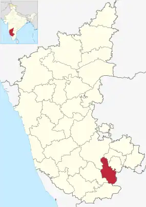 Positionskarte des Distrikts Ramanagara