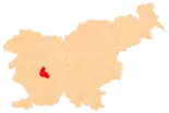 Karte von Slowenien, Position von Logatec hervorgehoben