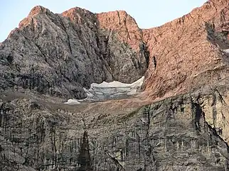 Der kleine Gletscher in den Eiskarln unterhalb der Eiskarlspitze