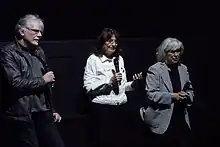 Katja Raganelli (Mitte) mit Regisseurin Magarethe von Trotta und dem Leiter des Filmmuseum München Stefan Drößler