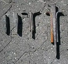 Keile, die im Steinbruch verwendet werden