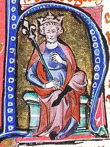 Knut der Große, Illustration aus einer mittelalterlichen Handschrift