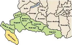 Lage des Komitats Lika-Krbava