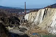 Kalkwerk bei Oker/Harlingerode mit Bruchschneise im Vordergrund
